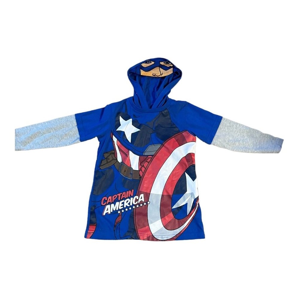 Marvel Captain America Hoodie Youth Size 7 Masked Hood